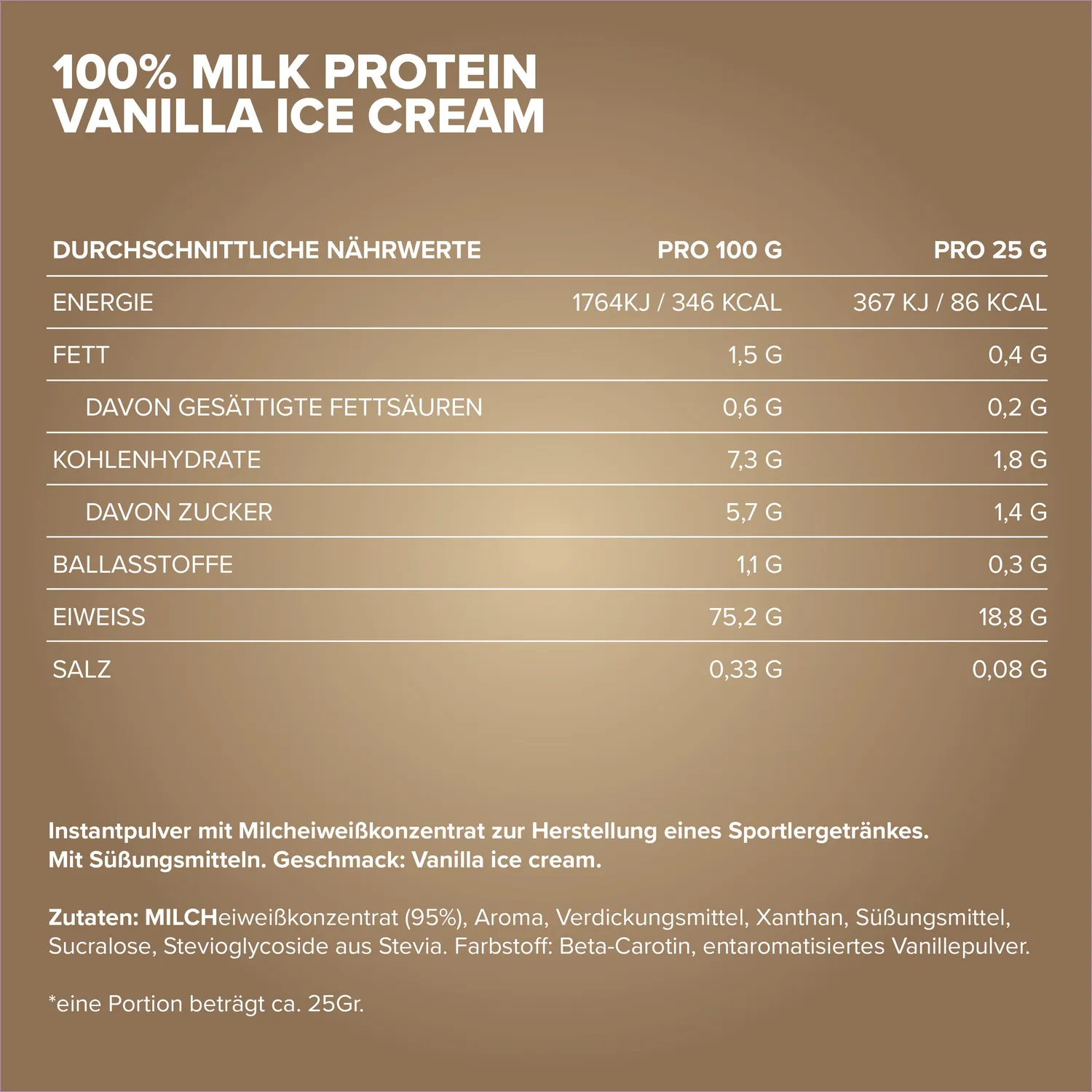 Iron Maxx 100% Milk-Protein Pulver 500g Vanilla Slow-Release
