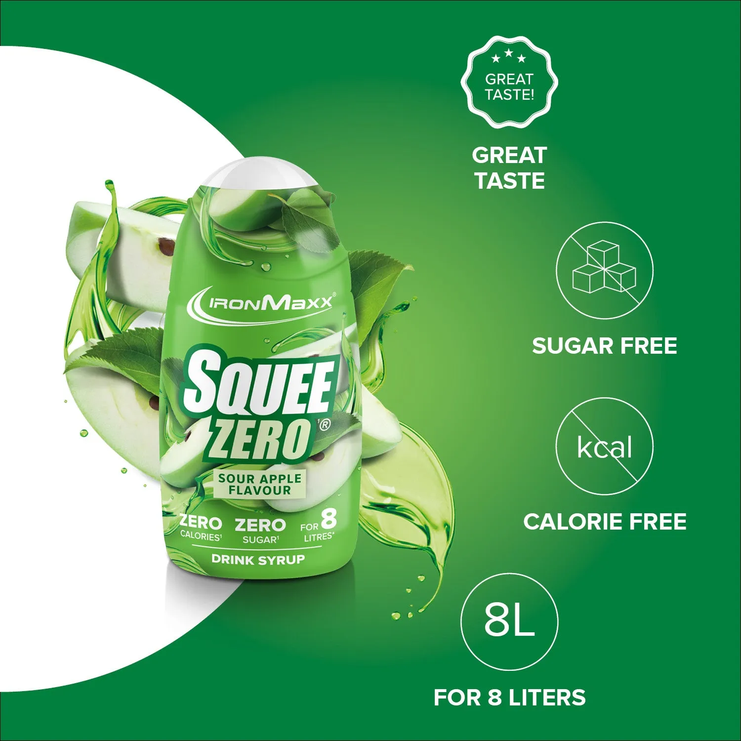 Iron Maxx SqueeZero 65ml Sour Green Apple Getränkesirup zuckerfrei
