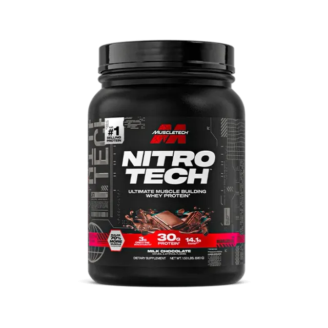 MuscleTech Nitro-Tech Whey Protein Pulver 2 lb Milk Chocolate mit Kreatin