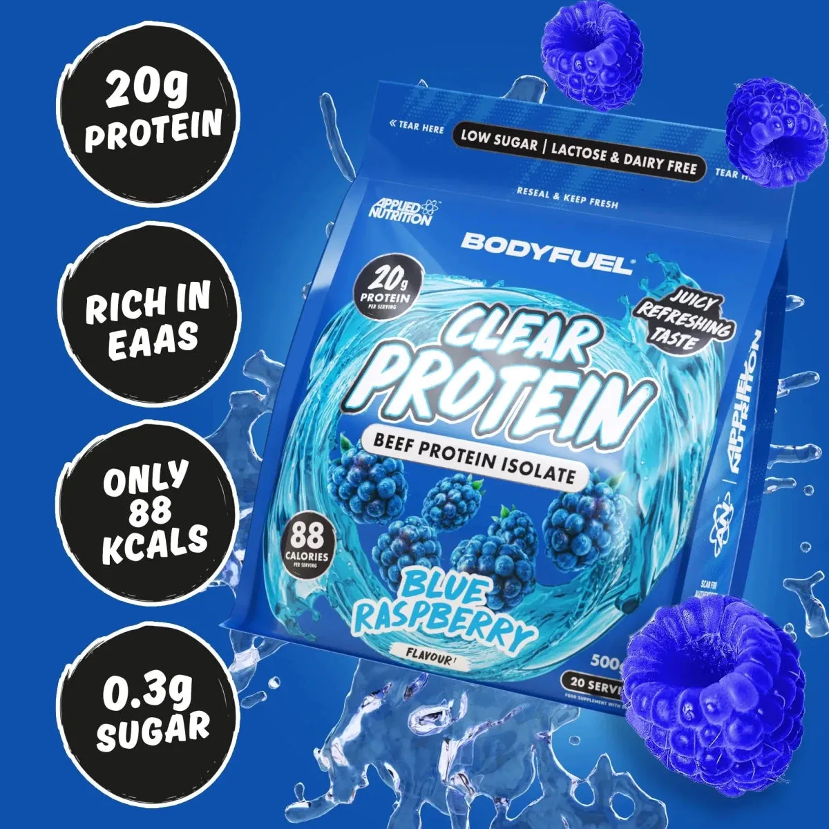 BODYFUEL Clear Beef Protein Isolat 500g Citrus