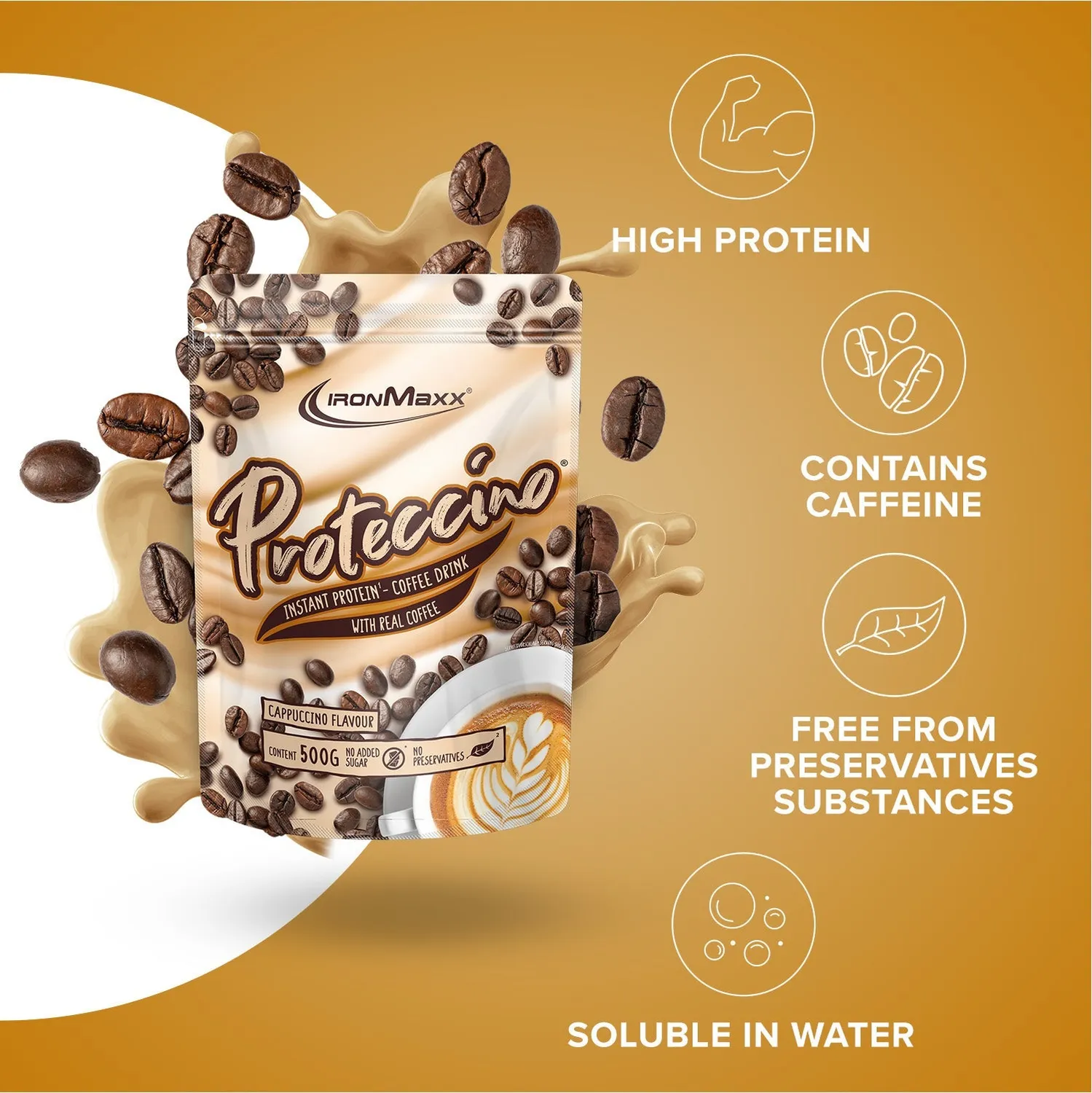 Iron Maxx Proteccino 4er Bundle 2 Sorten mit Shaker
