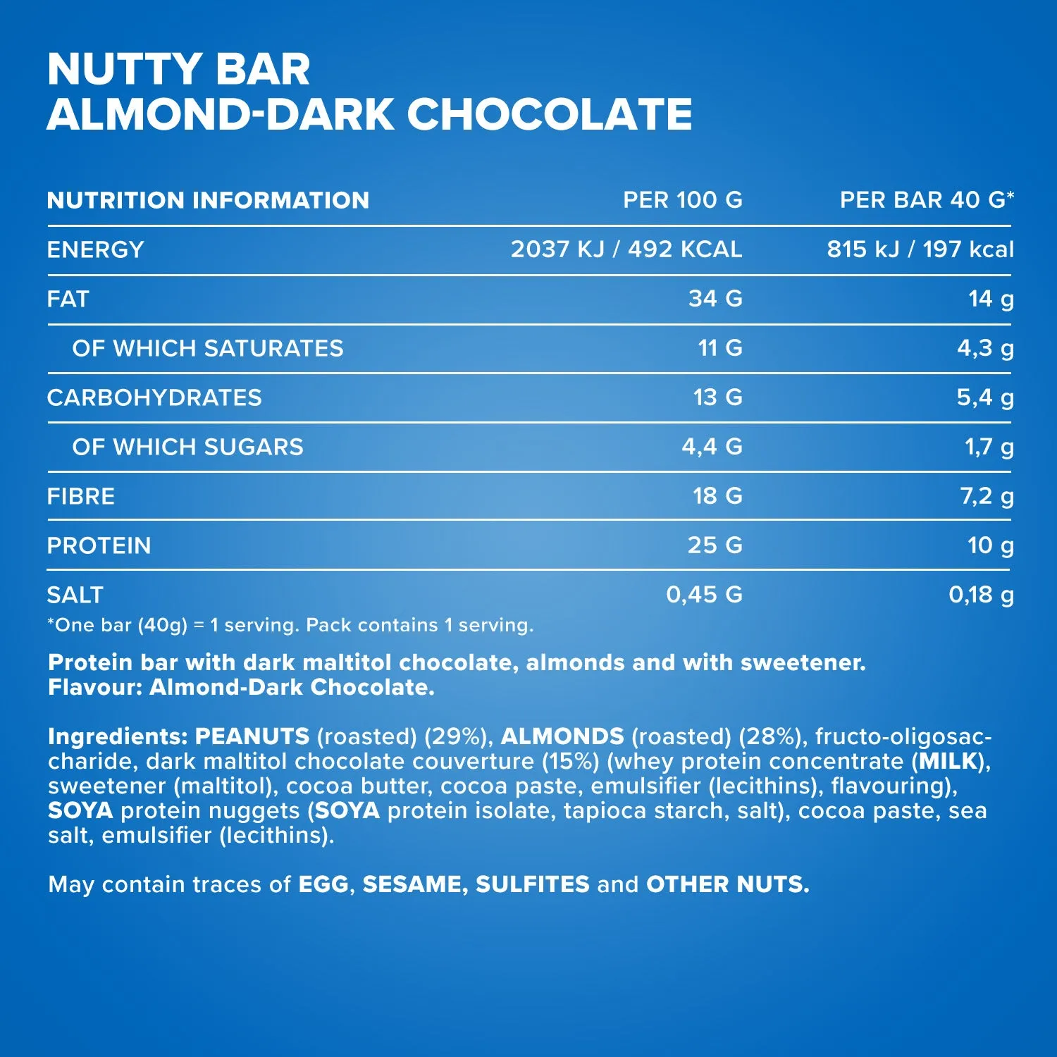 Iron Maxx Nutty Bar Proteinriegel 12 x 40 g Dark Chocolate Nut