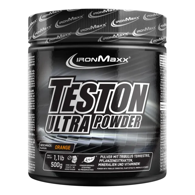 Iron Maxx Teston Ultra Powder Trainingsbooster Orange 500 g zuckerfrei