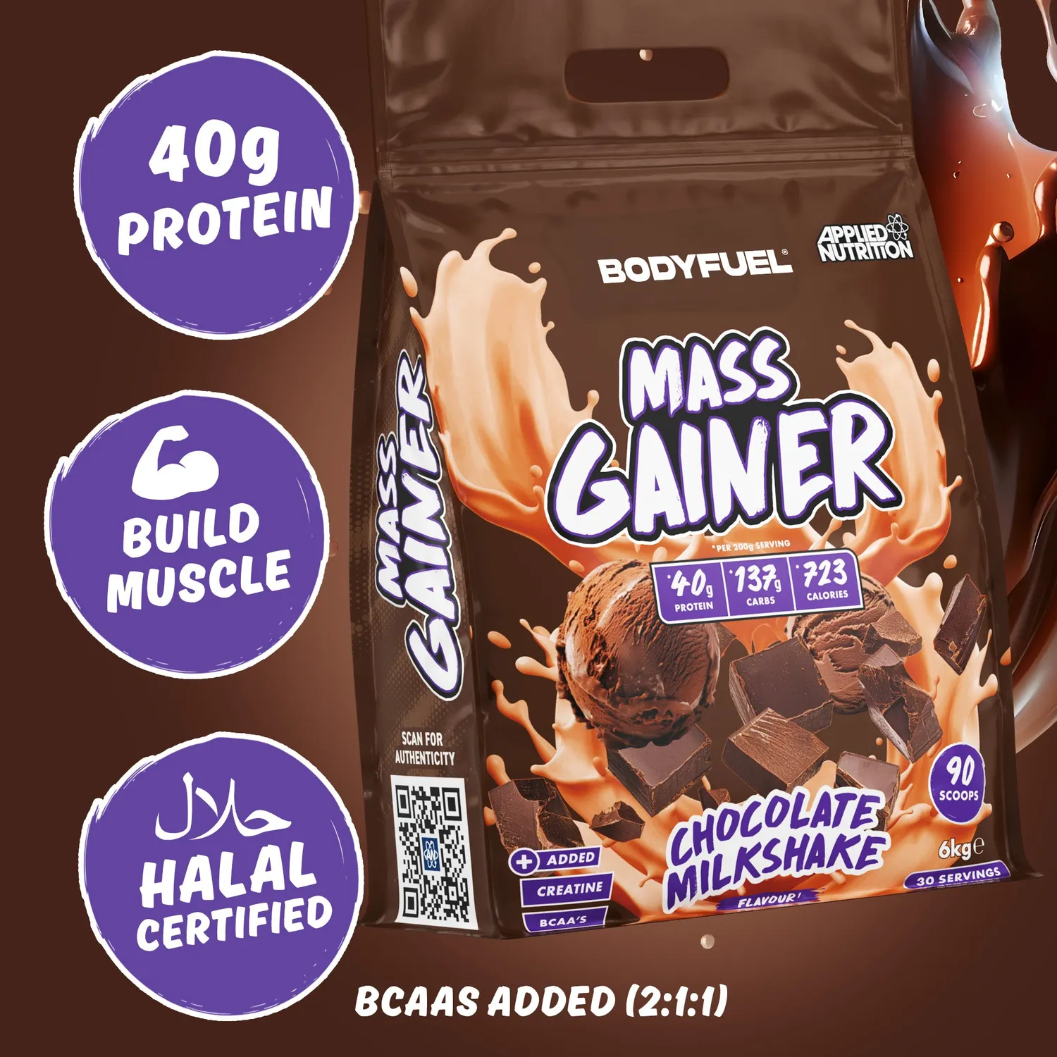 Applied Nutrition BodyFuel Mass Gainer Chocolate Milkshake kalorienreich