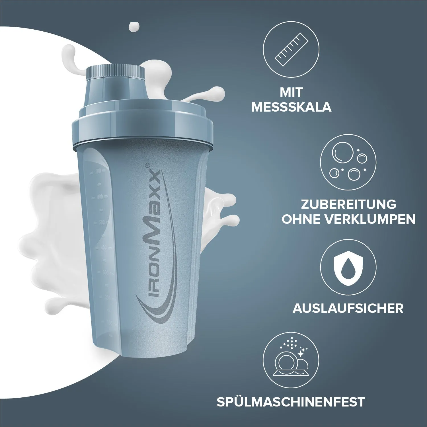 IronMaxx Shaker 700ml Kyanaite Blue Protein Shaker