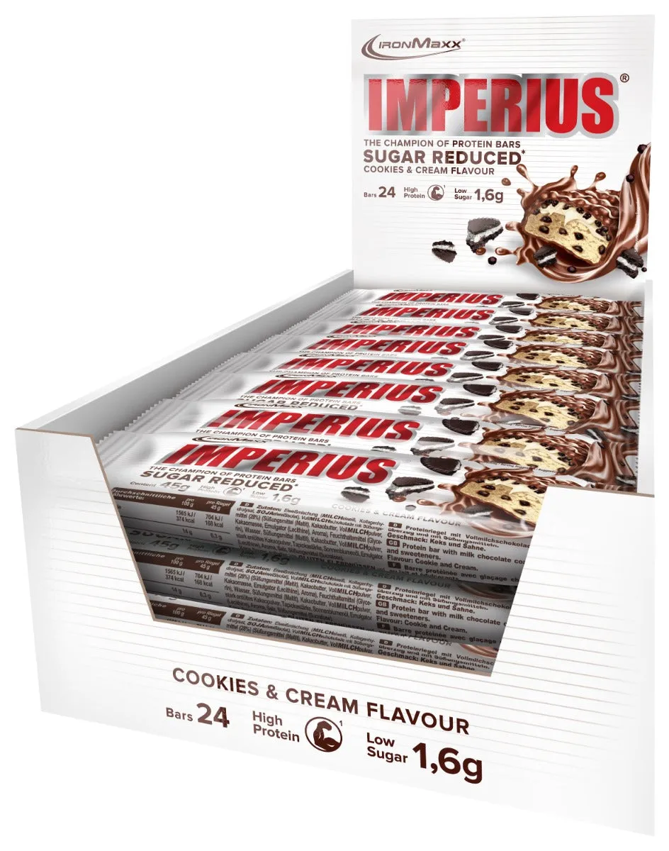 Iron Maxx Imperius Proteinriegel 24x45g Cookies & Cream Box