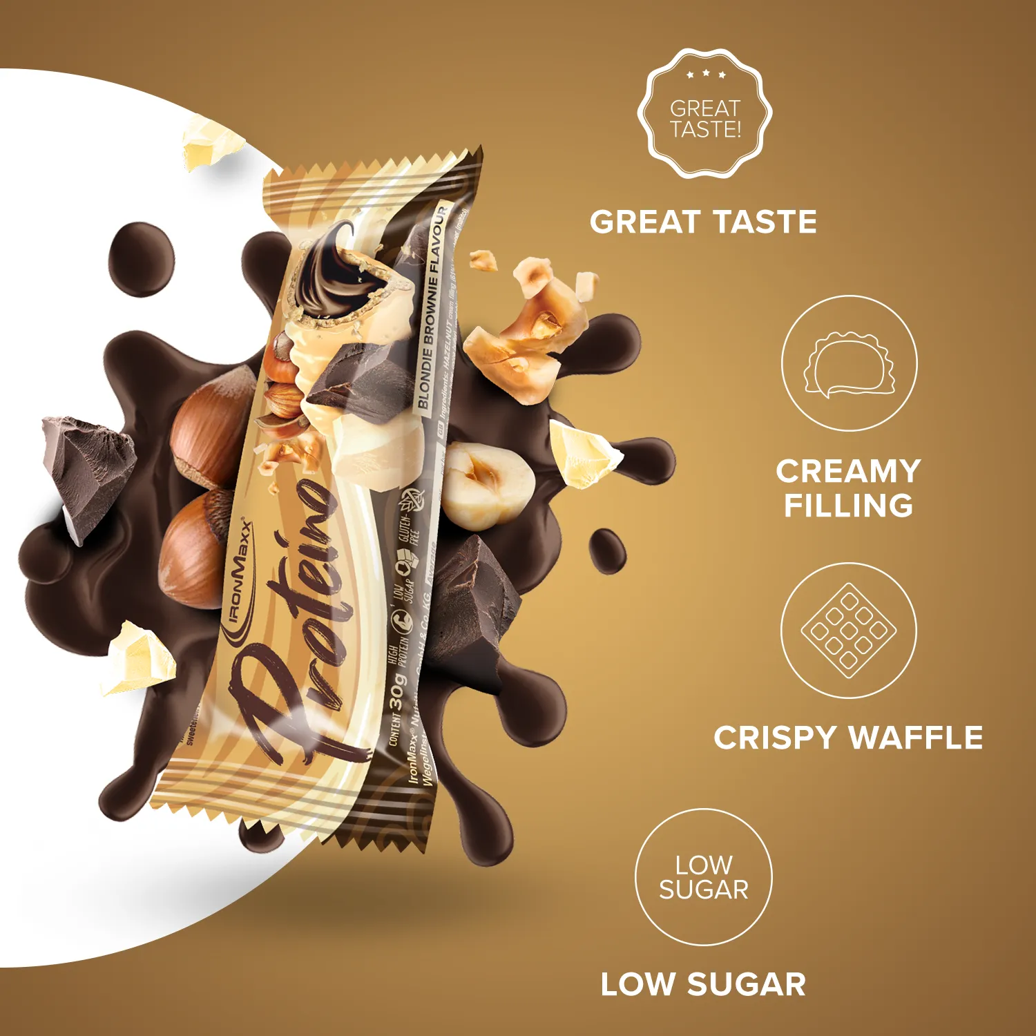 Iron Maxx Proteino Proteinriegel 12x30g Blondie Brownie zuckerreduziert