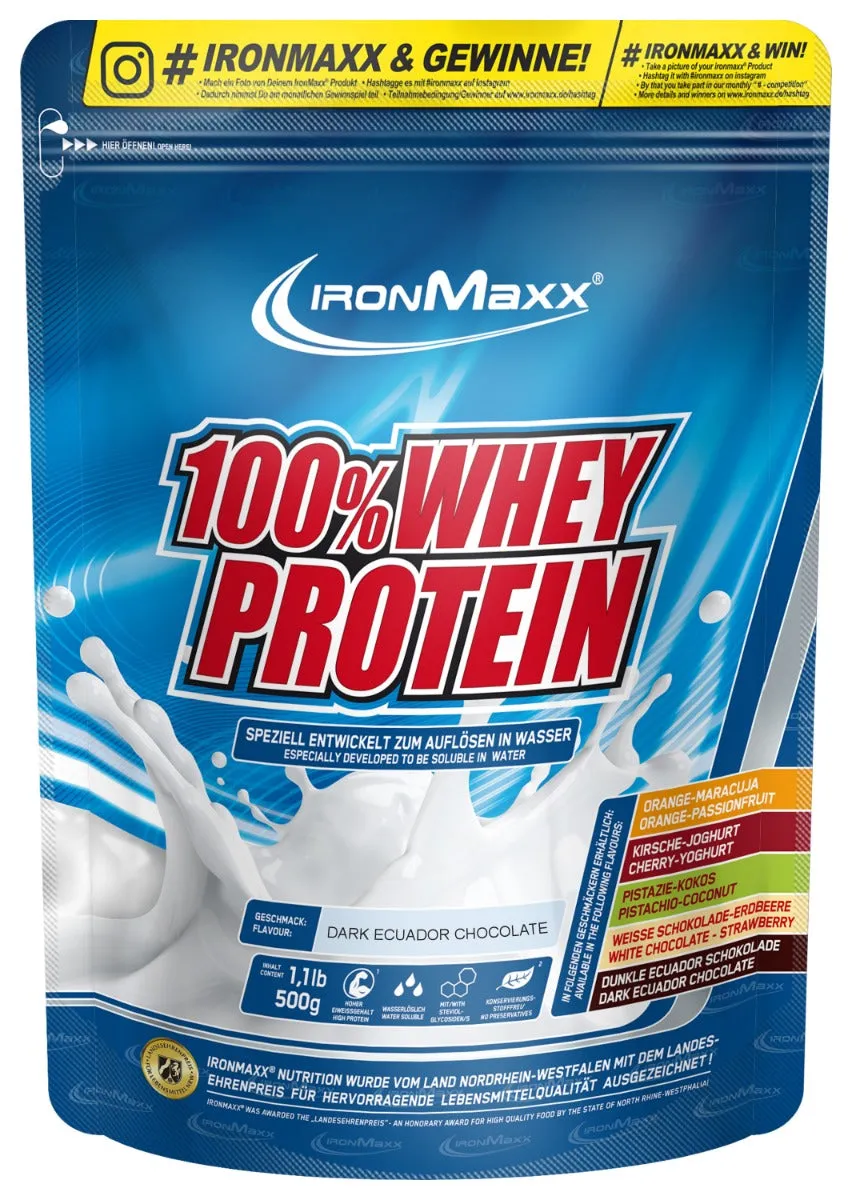 Iron Maxx 100% Whey Protein 500g Pure Dark Cocoa zuckerfrei