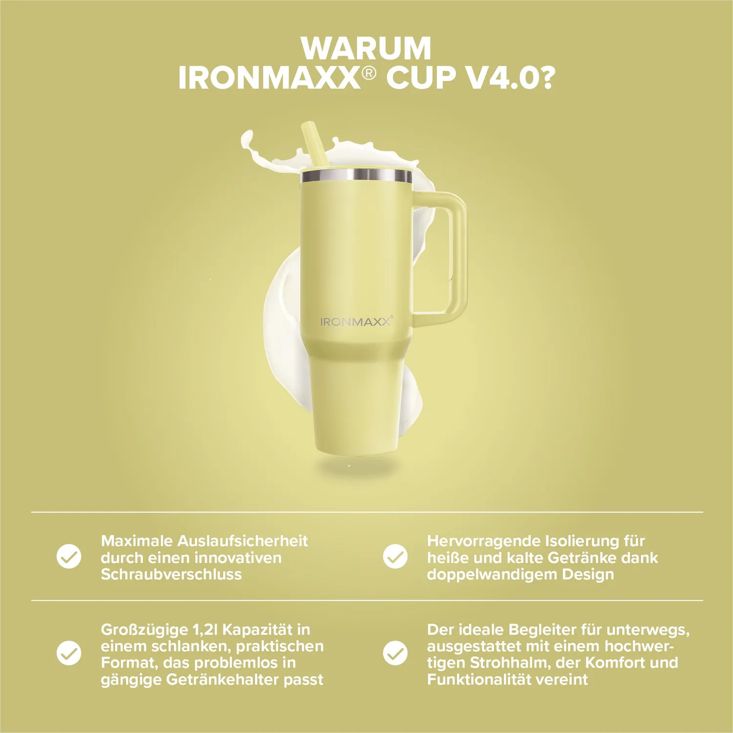 Iron Maxx Cup V4.0 Thermobecher Soft Sunrise 1200ml