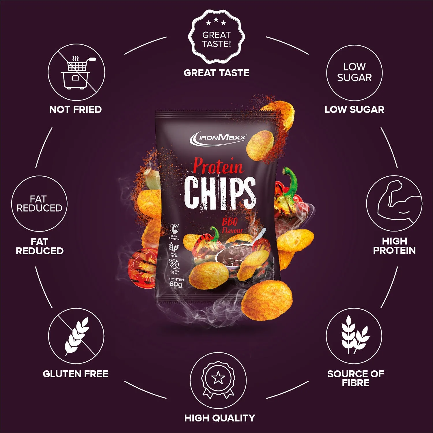 Iron Maxx Protein Chips 3.0 Barbecue 60g 40% Protein