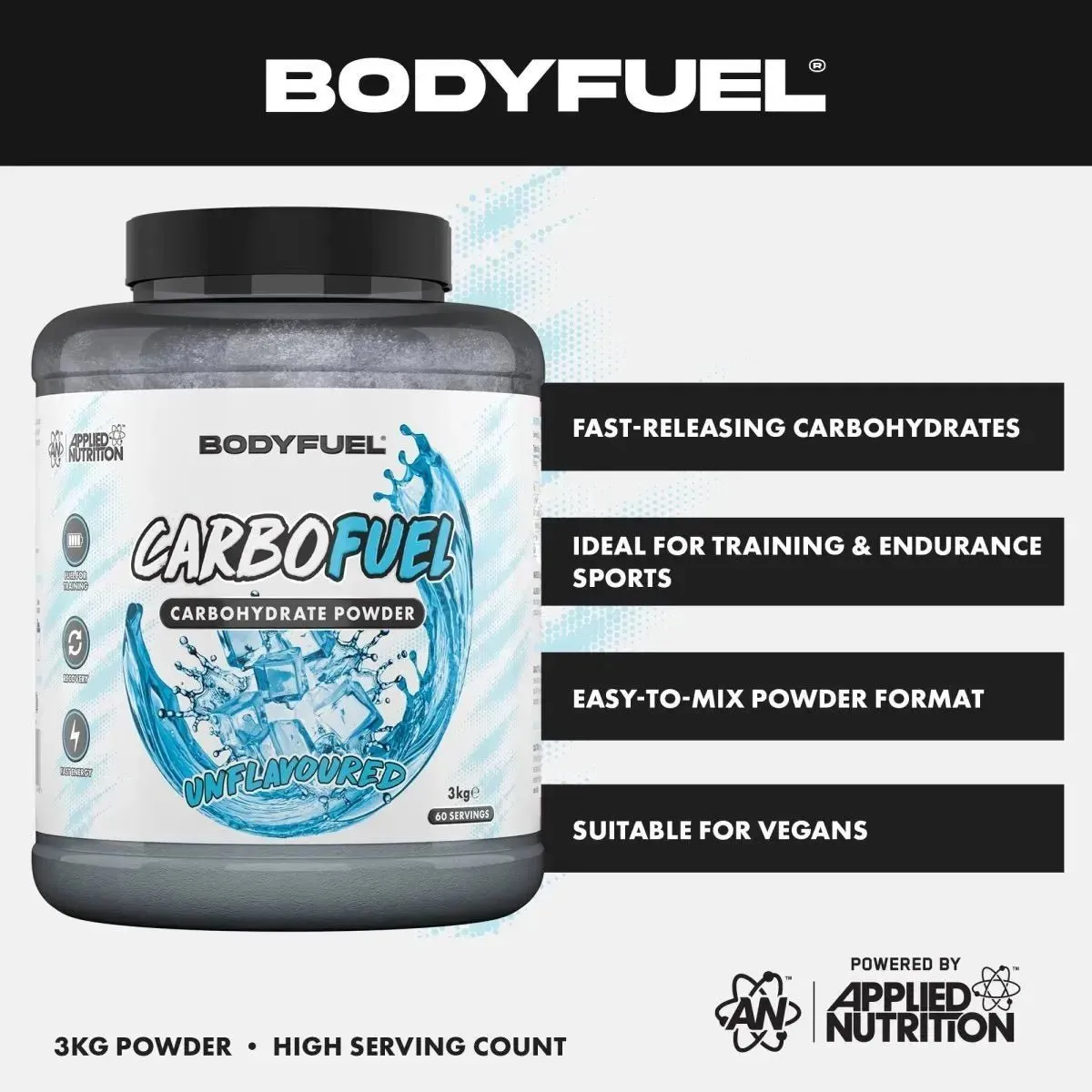 Applied Nutrition BodyFuel CarboFuel Pulver Unflavoured 3kg schnell
