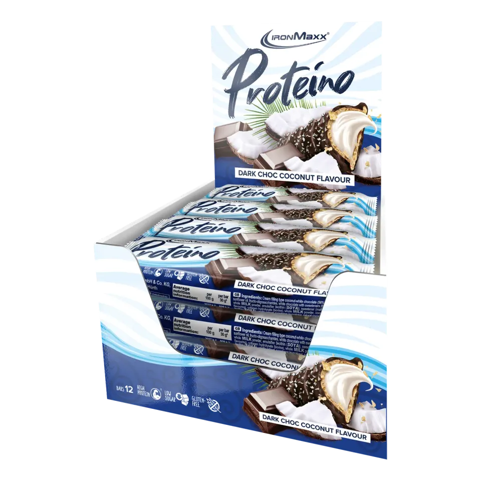 Iron Maxx Proteino Proteinriegel 12x30g Dark Choc Coconut zuckerarm