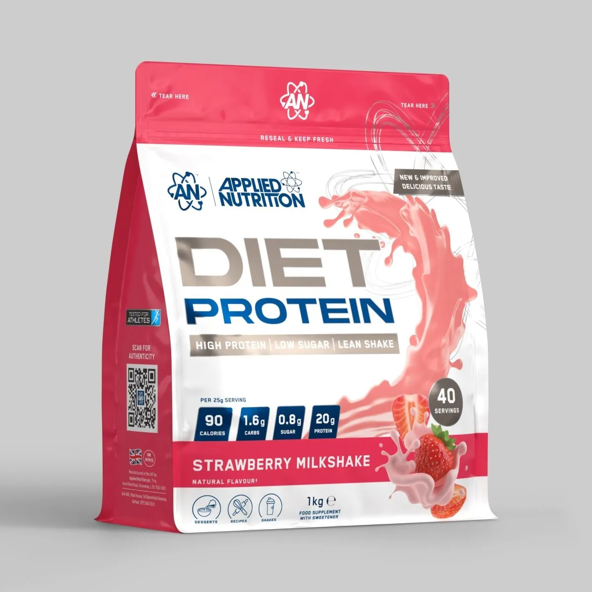 Applied Nutrition Diet Whey Protein 1,8 kg Erdbeer zuckerarm