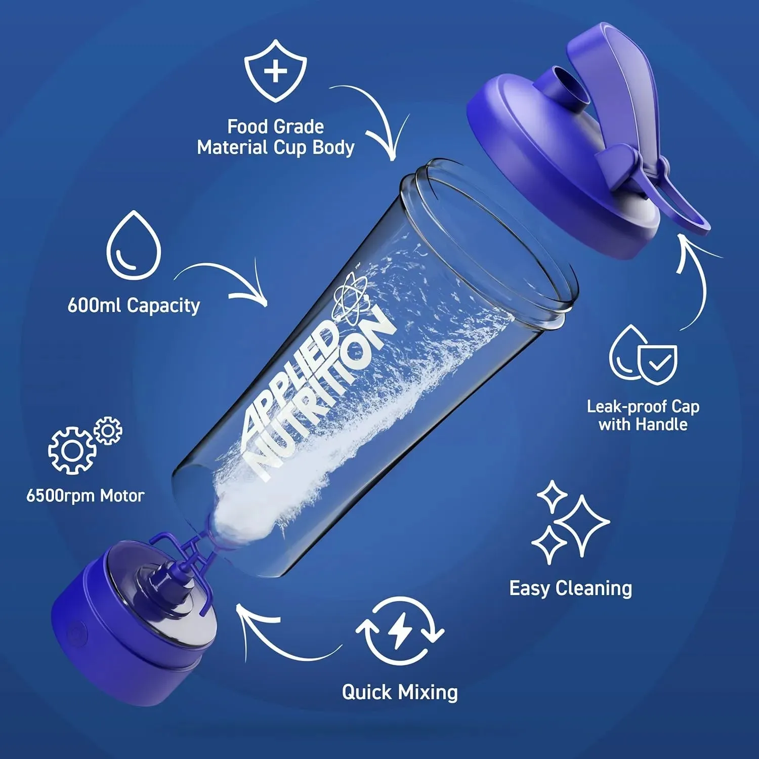 Applied Nutrition Tornado Elektrische Shaker-Flasche BPA-frei