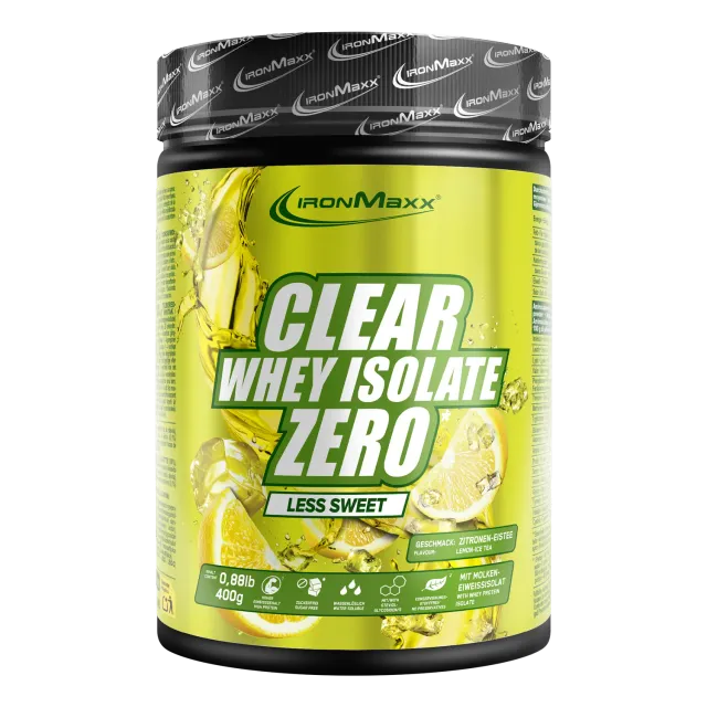 Iron Maxx Clear Whey Isolate ZERO Proteinpulver Lemon Ice Tea 400 g weniger süß
