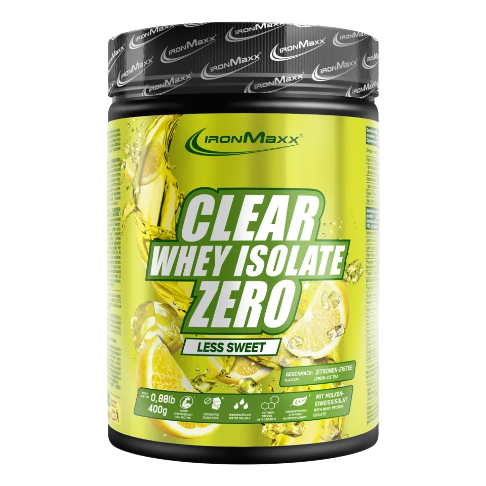 Iron Maxx Clear Whey Isolate ZERO Proteinpulver Lemon Ice Tea 400 g weniger süß