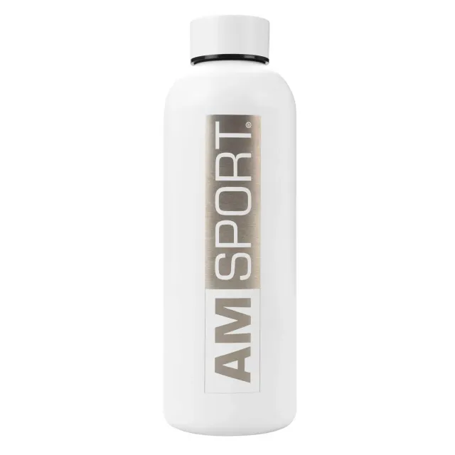 AMSPORT Trinkflasche Edelstahl 0,75 l weiß recycelt