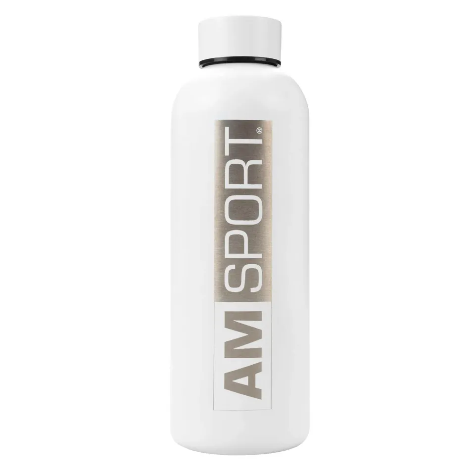 AMSPORT Trinkflasche Edelstahl 0,75 l weiß recycelt