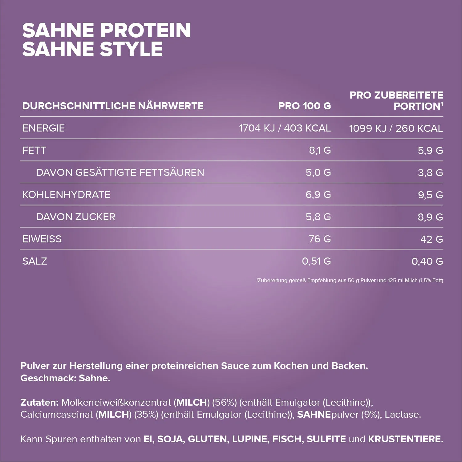 Iron Maxx Sahne Protein 500 g Proteinpulver Sahne