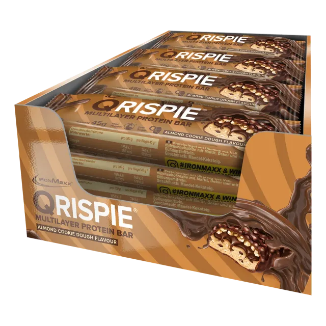 Iron Maxx Qrispie Proteinriegel Almond Cookie Dough 16x45 g zuckerarm