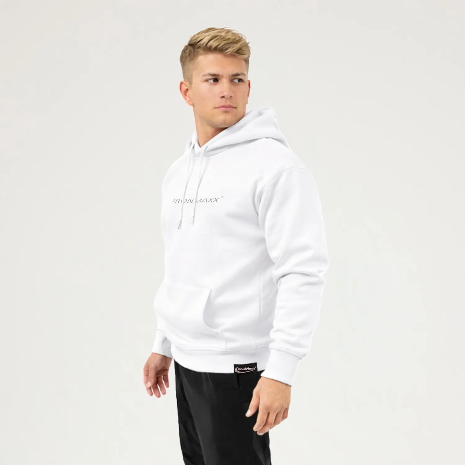 Iron Maxx Hoodie Weiß Unisex L Oversized Trainingshoodie