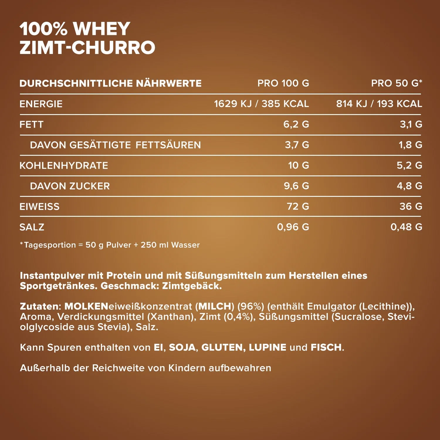 Iron Maxx 100% Whey Protein Cinnamon Churro Pulver 2350g zuckerfrei