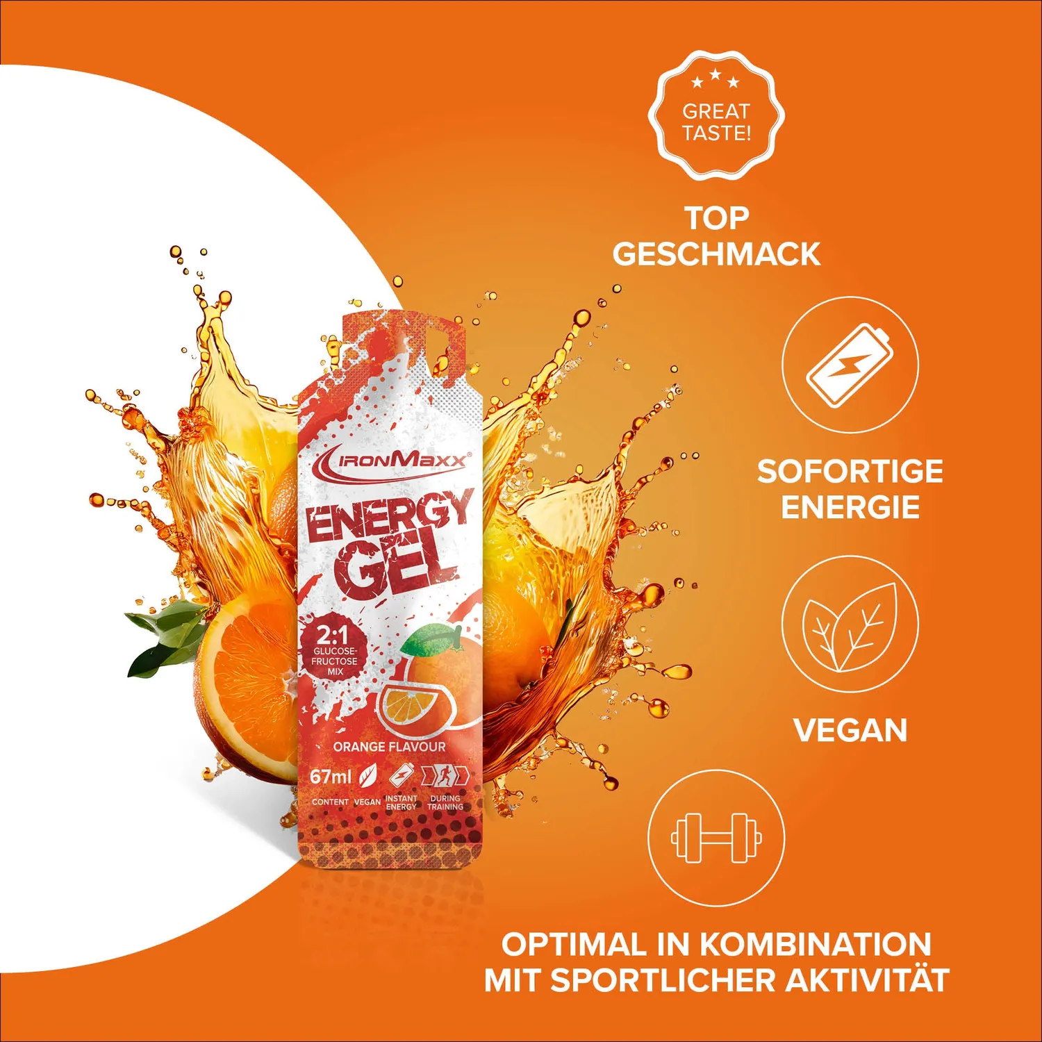Iron Maxx Hydro Energy Gel Orange 67ml mit Natrium