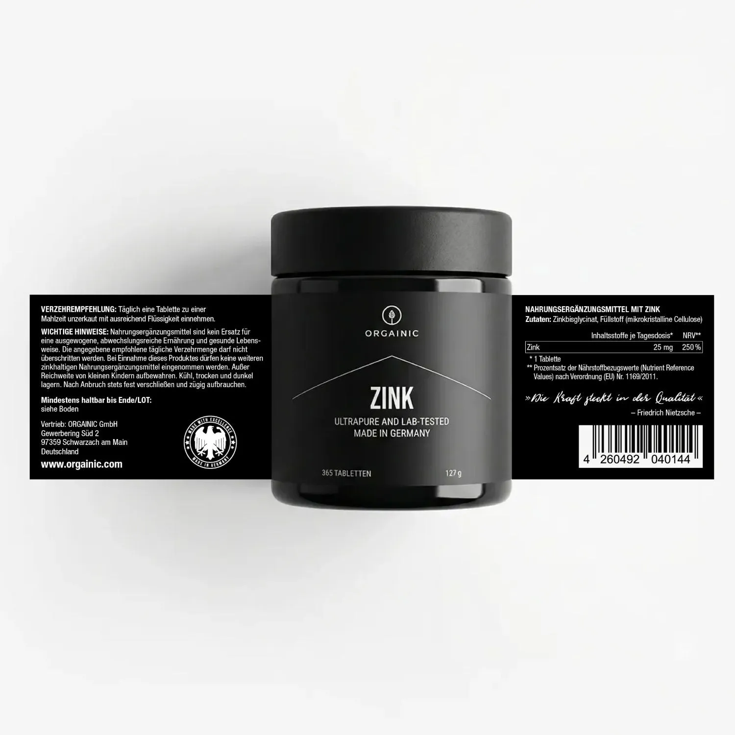 ORGAINIC Zink 365 Kapseln Zinkbisglycinat