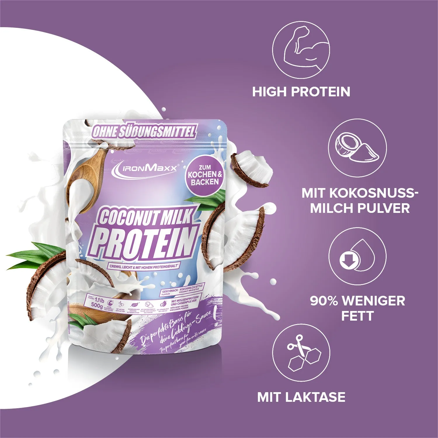 Iron Maxx Coconut Milk Protein Pulver 500g Kokosmilch