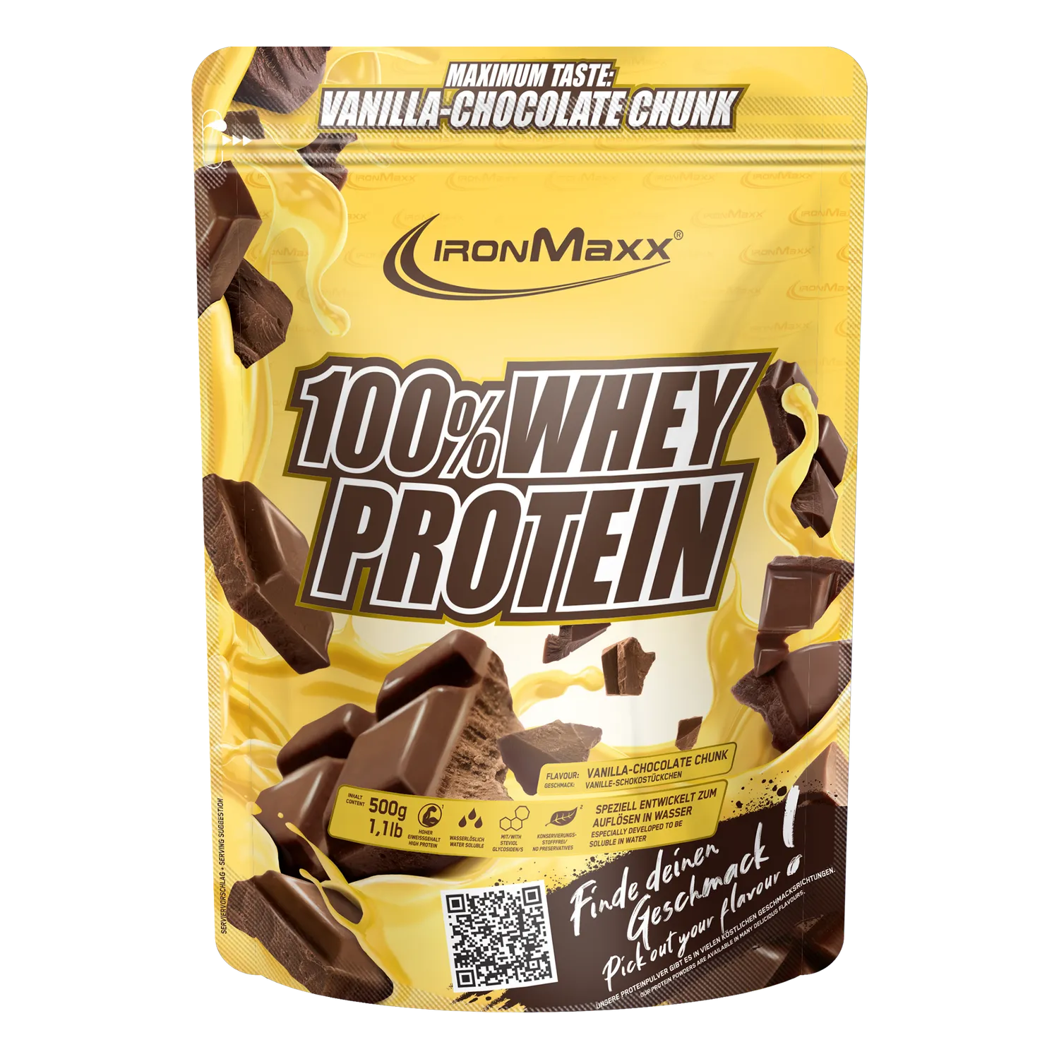 Iron Maxx 100% Whey Protein Vanilla Choco Chunk 500 g – klumpenfrei