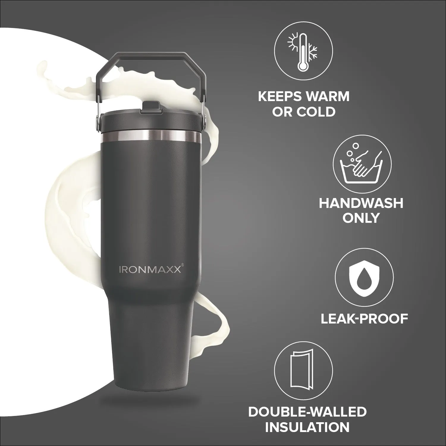 Iron Maxx Cup V5.0 Becher 1200ml Graphite isoliert