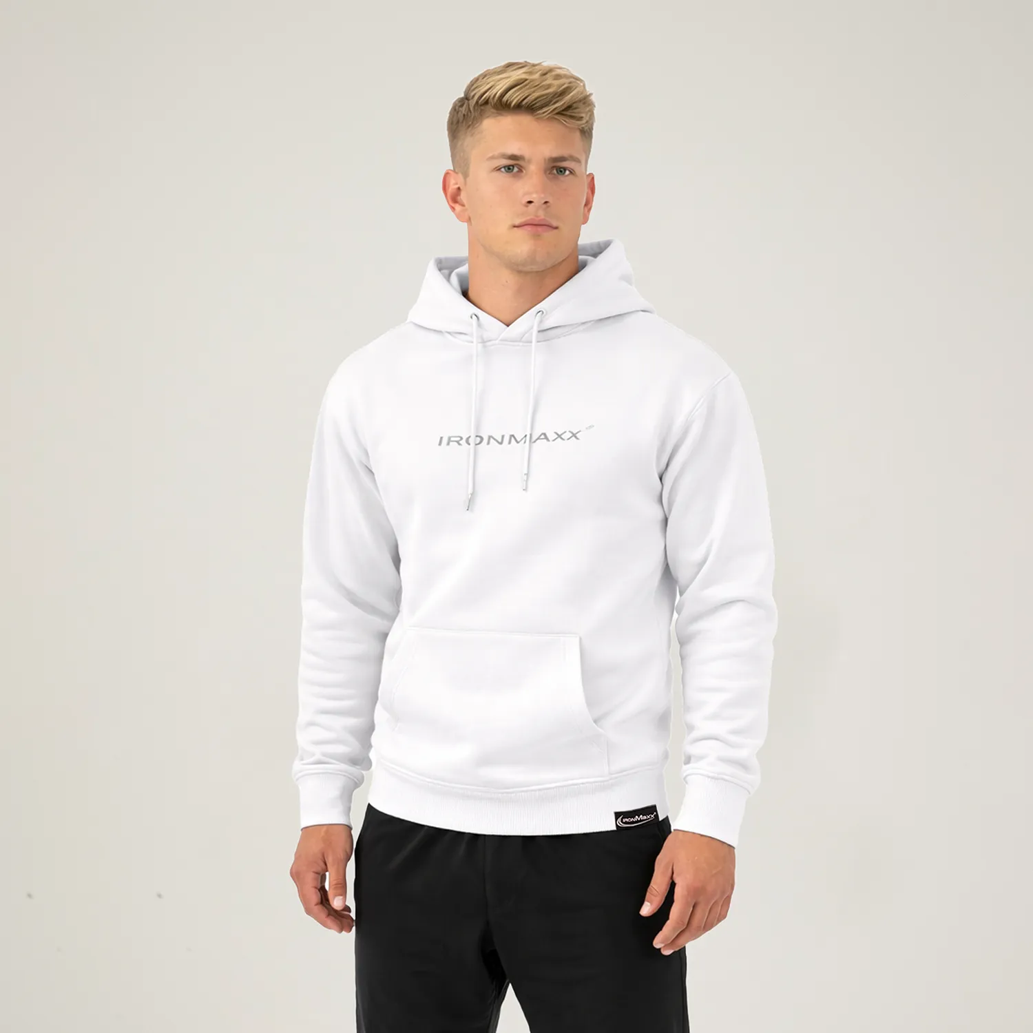 Iron Maxx Hoodie Weiß Unisex L Oversized Trainingshoodie