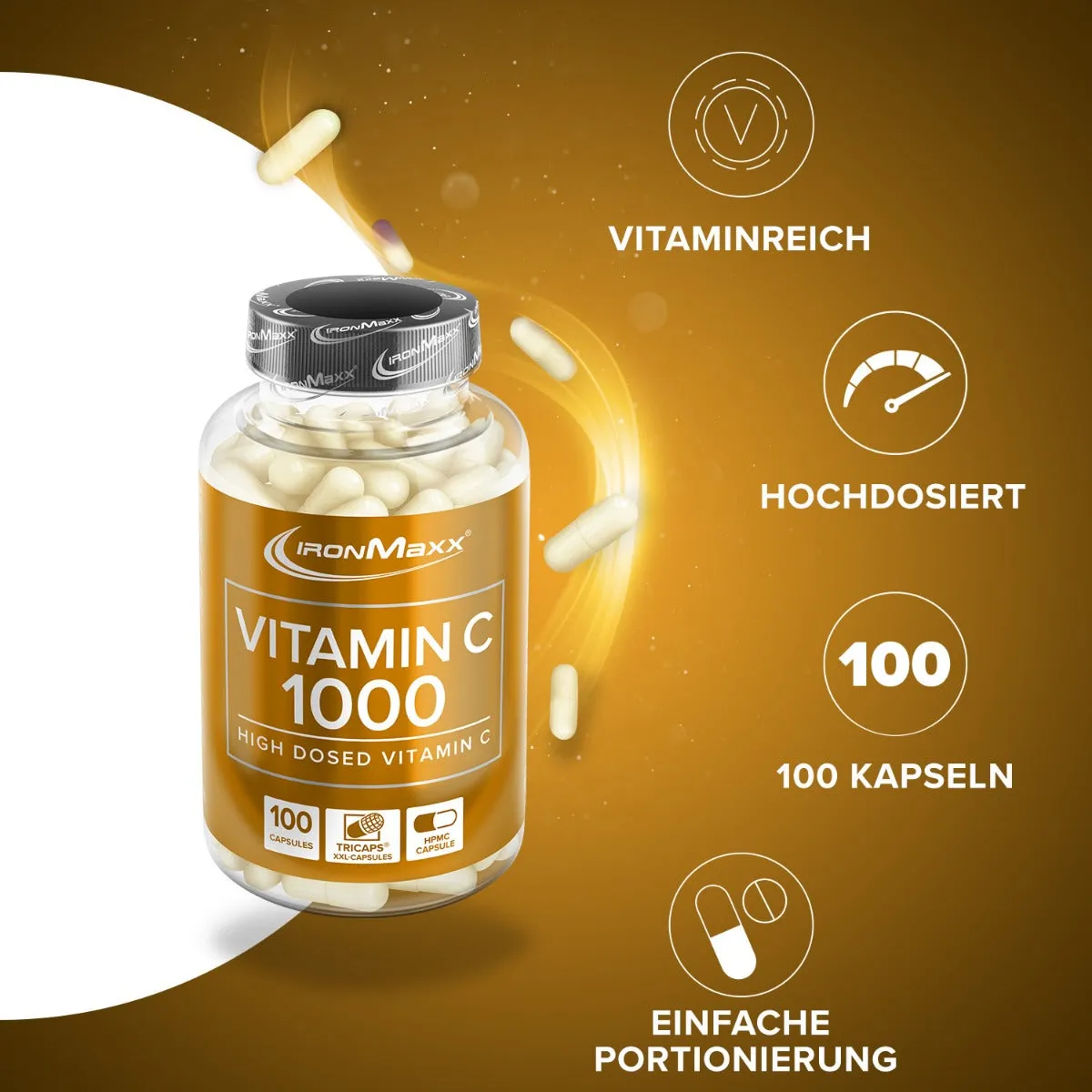 Iron Maxx Vitamin C 1000 Kapseln 100 Stück hochdosiert