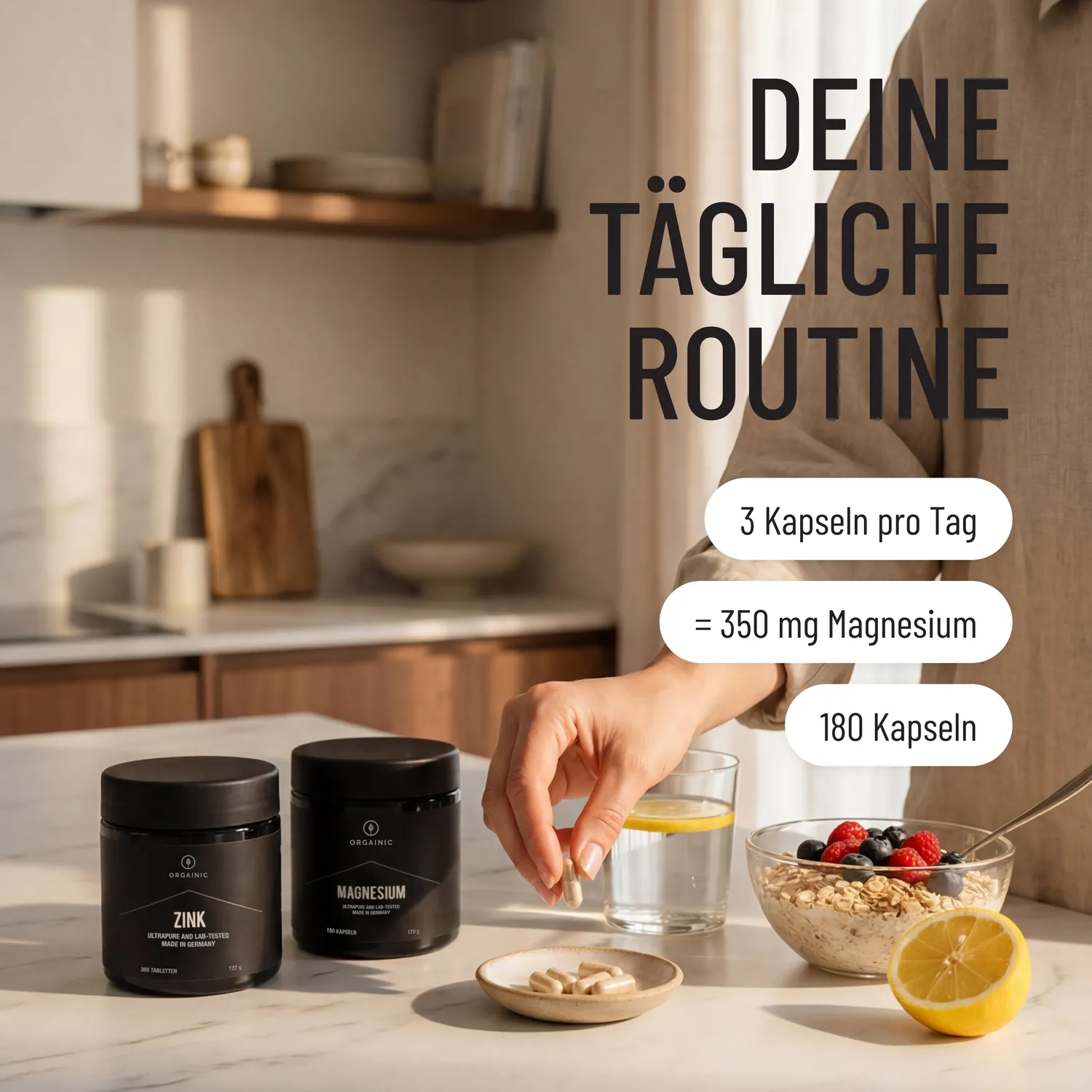 ORGAINIC Magnesium Kapseln 180 Stück Bisglycinat