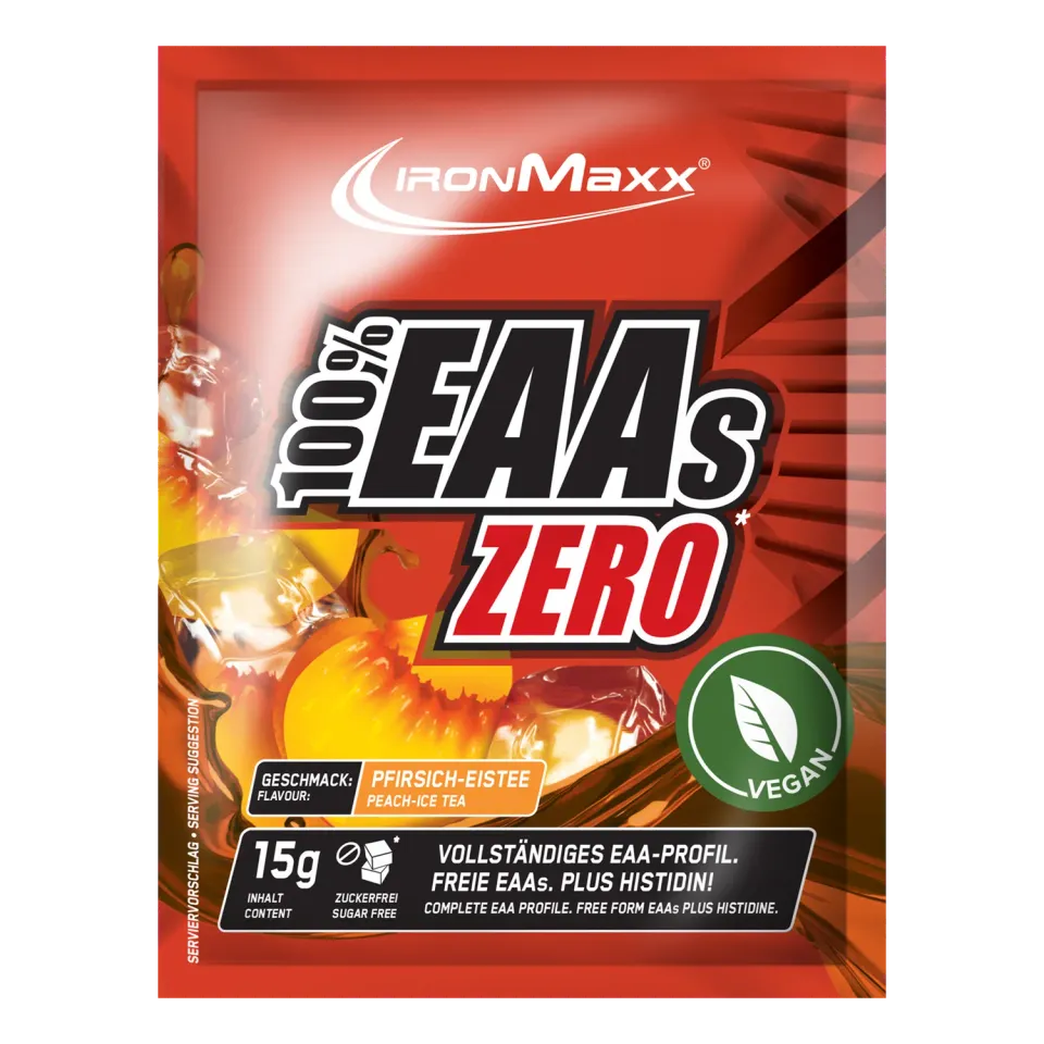 Iron Maxx 100% EAAs Zero 15 g Aminosäuren Peach Ice Tea Zuckerfrei