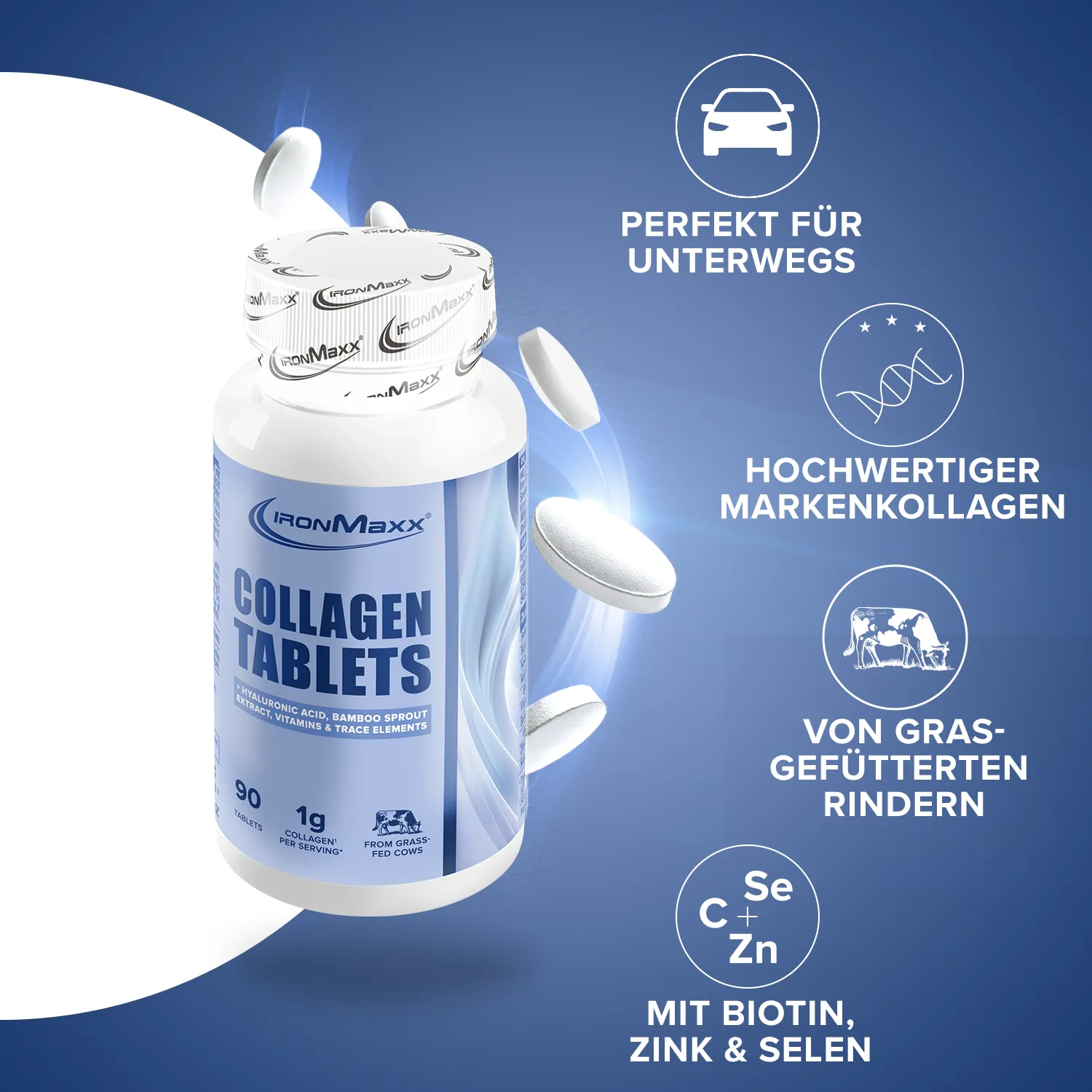 Iron Maxx Collagen Plus Kollagen Tabletten 90 Stück Haut Haare Nägel