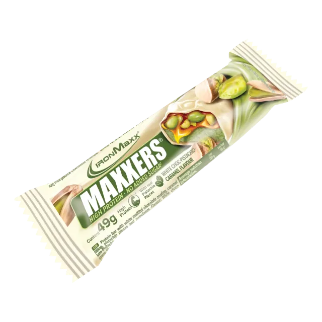 IronMaxx Maxxers Proteinriegel 49 g White Choc Pistachio Caramel ohne Zuckerzusatz