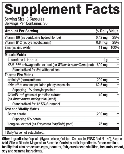 MuscleTech AlphaTest Thermo XTR Testosteron Thermogenese