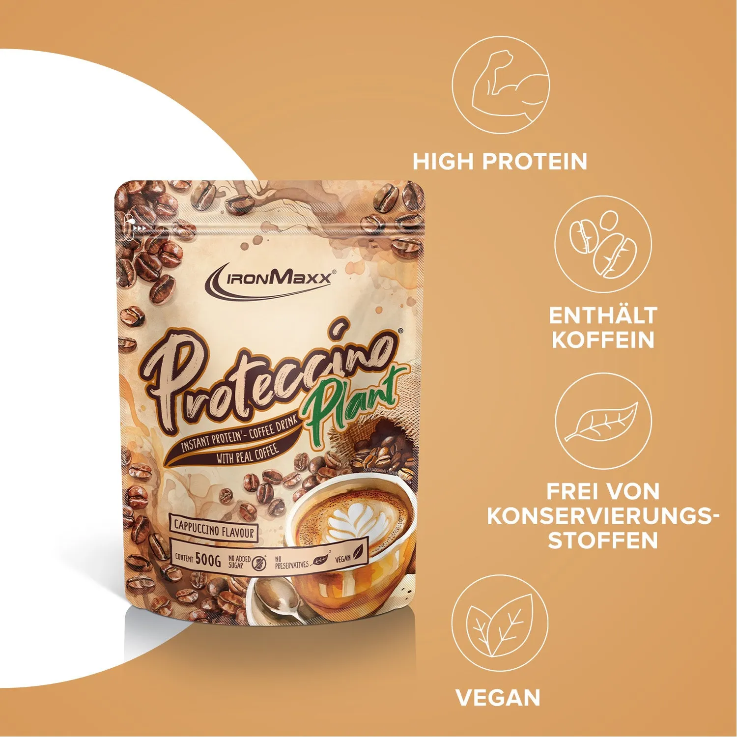 Iron Maxx Proteccino Plant Proteinpulver 500 g Cappuccino vegan