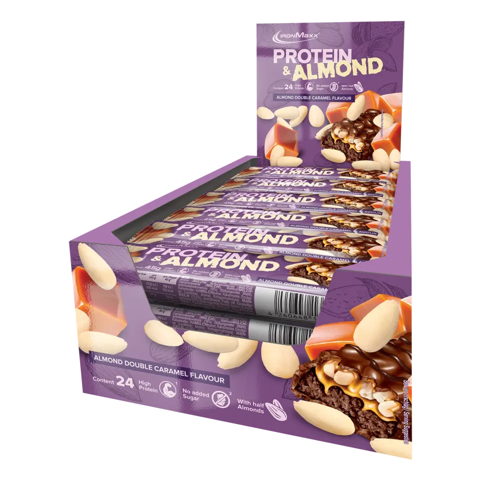Iron Maxx Protein & Almond 24x45 g Almond Double Caramel Proteinriegel