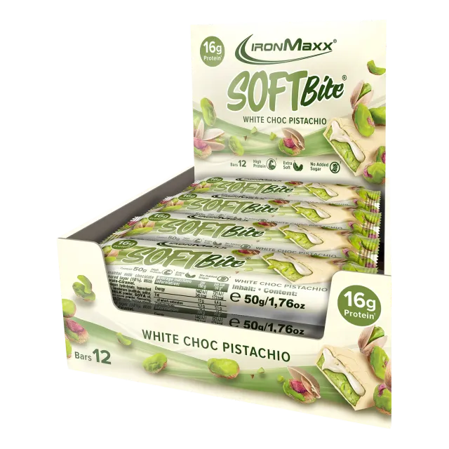 Iron Maxx Softbite Proteinriegel 12x50g White Chocolate Pistachio