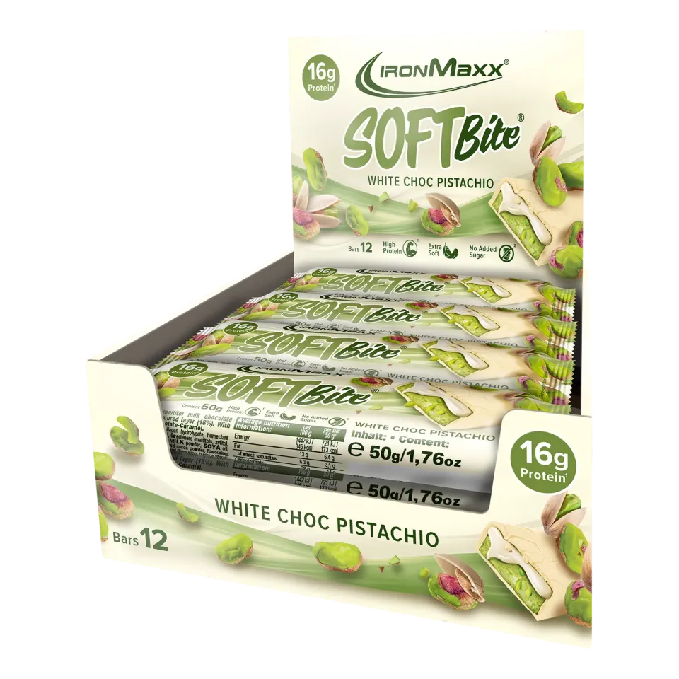 Iron Maxx Softbite Proteinriegel 12x50g White Chocolate Pistachio