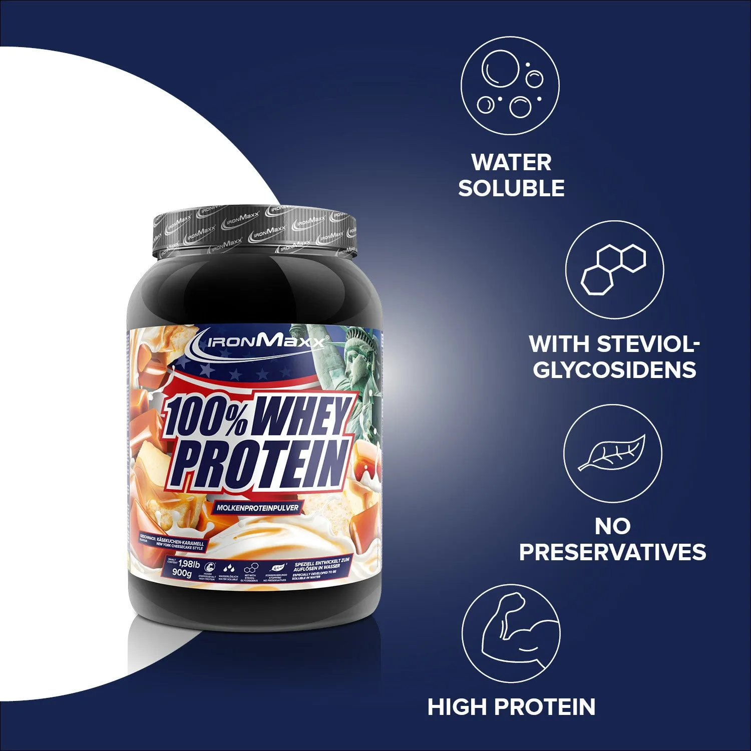 Iron Maxx 100% Whey Protein Cheesecake Pulver 900g zuckerfrei