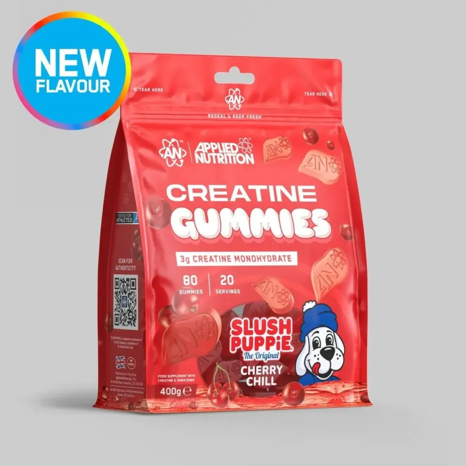 Applied Nutrition Kreatin-Monohydrat-Gummibärchen Blaue Himbeere 20 Portionen