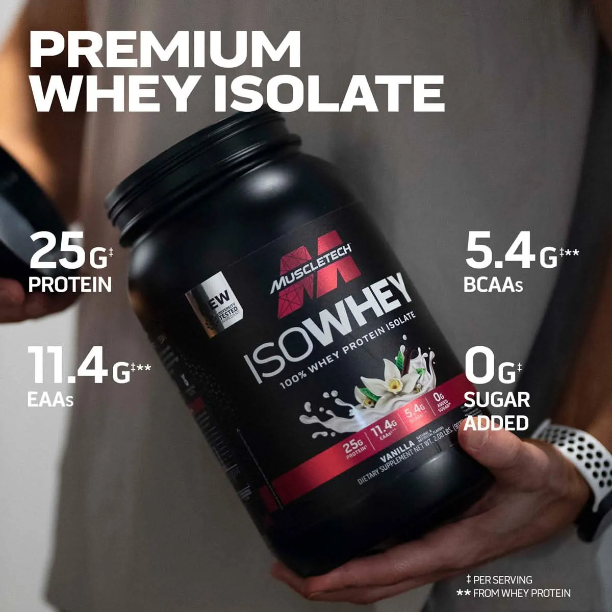 MuscleTech IsoWhey Proteinpulver Schoko 2 lb Isolat