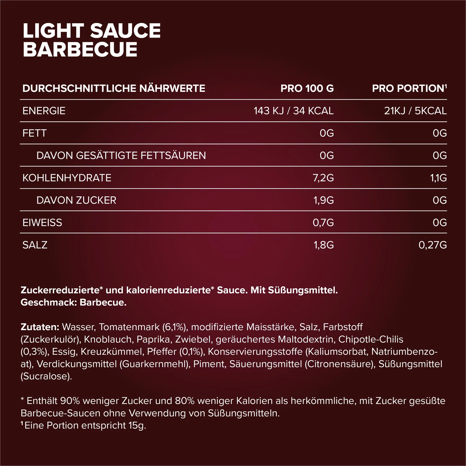 Iron Maxx Light Sauce 285ml Smoky BBQ kalorienarm