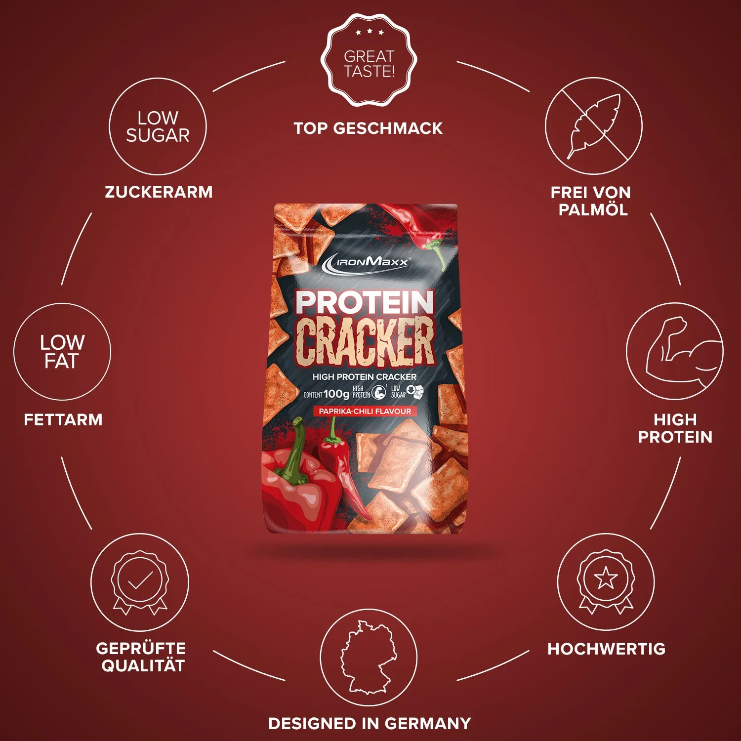 Iron Maxx Protein Cracker 100 g Paprika Chili Protein Chips