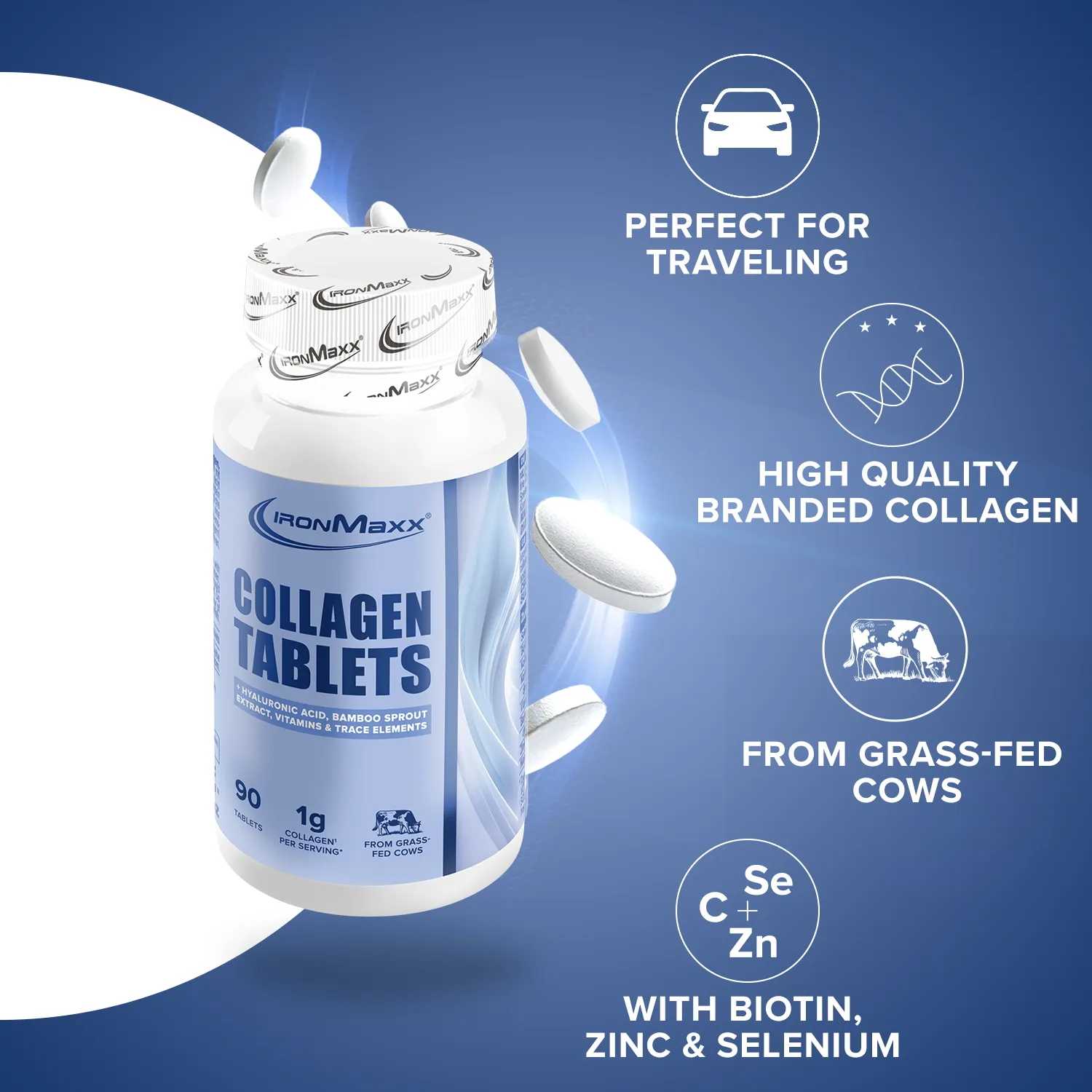Iron Maxx Collagen Plus Kollagen Tabletten 90 Stück Haut Haare Nägel