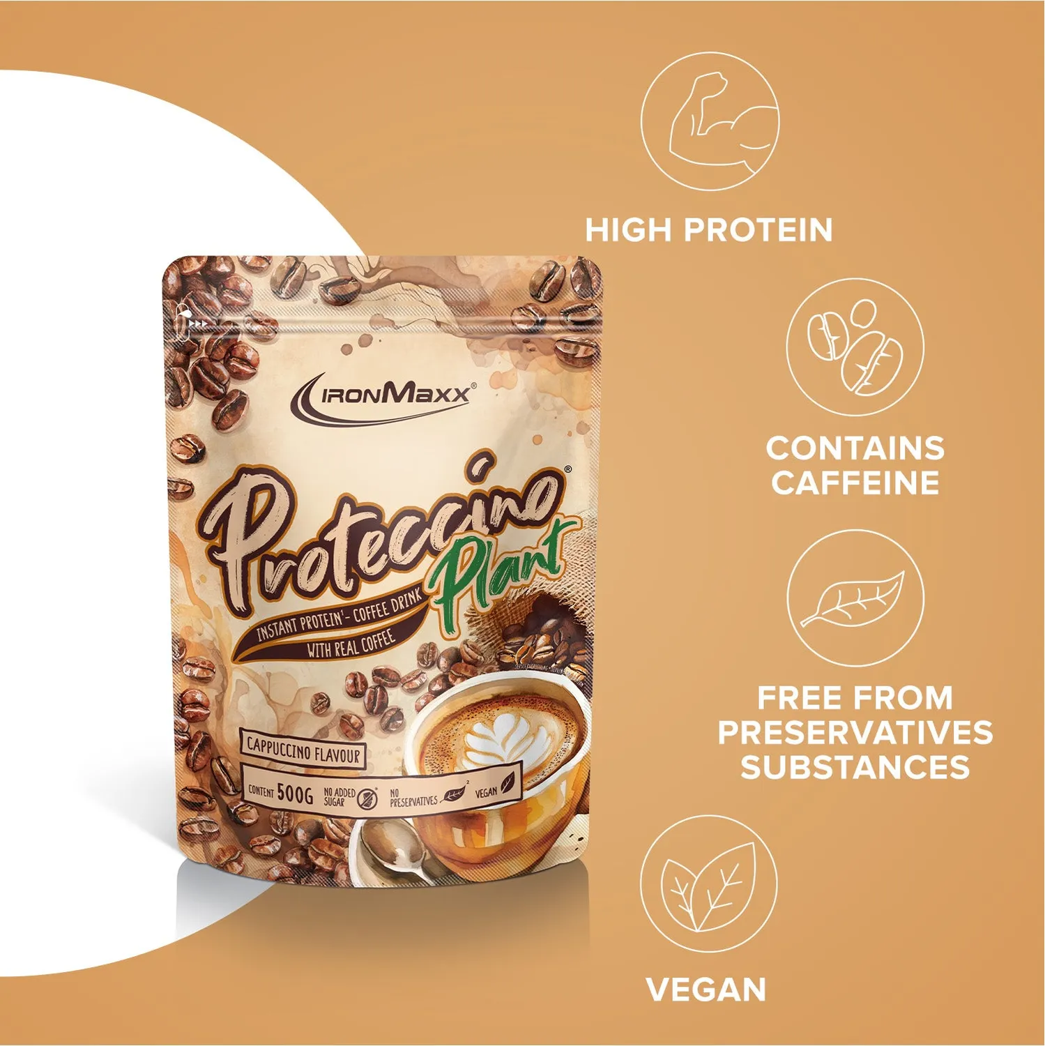 Iron Maxx Proteccino Plant Proteinpulver 500 g Cappuccino vegan