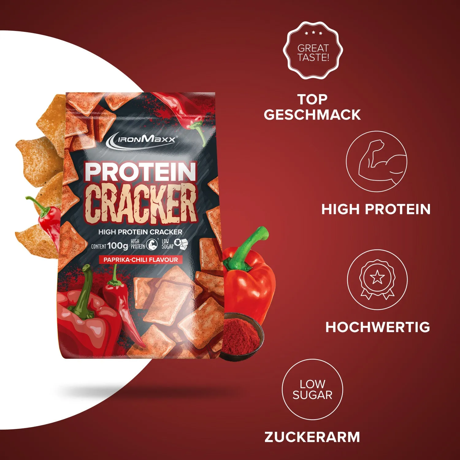 Iron Maxx Protein Cracker 100 g Paprika Chili Protein Chips